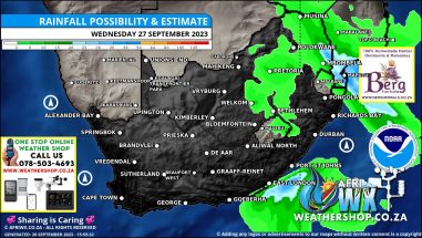 Southern Africa Weather Forecast Maps Wednesday 27 September 2023