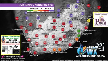 Southern Africa Weather Forecast Maps Sunday 1 October 2023