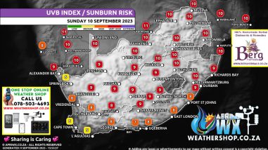 Southern Africa Weather Forecast Maps Sunday 10 September 2023
