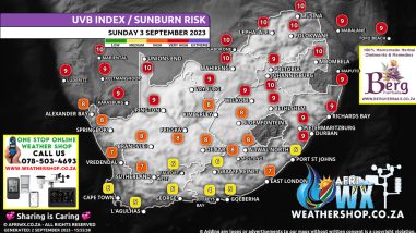 Southern Africa Weather Forecast Maps Sunday 3 September 2023