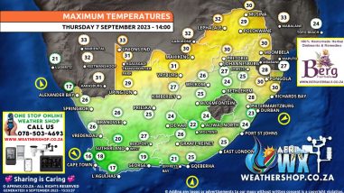 Southern Africa Weather Forecast Maps Thursday 7 September 2023