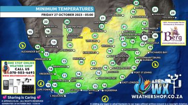 Southern Africa Weather Forecast Maps Friday 27 October 2023