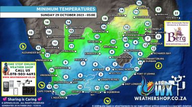 Southern Africa Weather Forecast Maps Sunday 29 October 2023