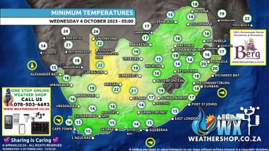 Southern Africa Weather Forecast Maps Wednesday 4 October 2023