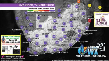 Southern Africa Weather Forecast Maps Monday 23 October 2023