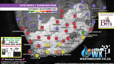 Southern Africa Weather Forecast Maps Saturday 28 October 2023