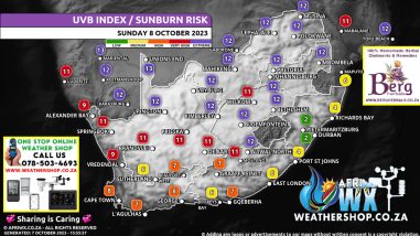 Southern Africa Weather Forecast Maps Sunday 8 October 2023