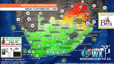 Southern Africa Weather Forecast Maps Friday 13 October 2023