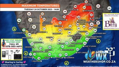 Southern Africa Weather Forecast Maps Tuesday 24 October 2023