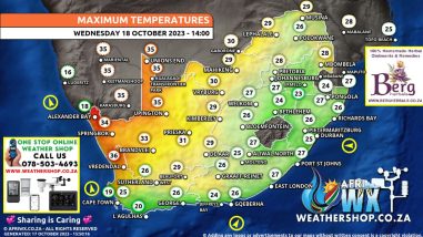 Southern Africa Weather Forecast Maps Wednesday 18 October 2023