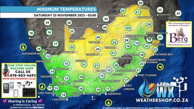 Southern Africa Weather Forecast Maps Saturday 25 November 2023