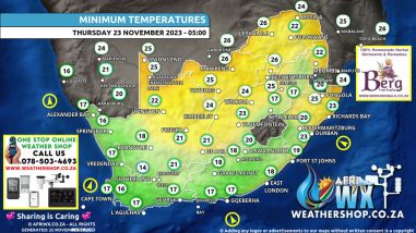 Southern Africa Weather Forecast Maps Thursday 23 November 2023