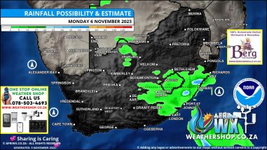 Southern Africa Weather Forecast Maps Monday 6 November 2023