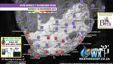 Southern Africa Weather Forecast Maps Monday 20 November 2023