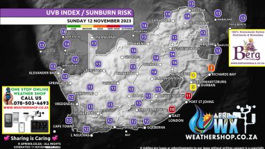 Southern Africa Weather Forecast Maps Sunday 12 November 2023