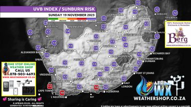 Southern Africa Weather Forecast Maps Sunday 19 November 2023
