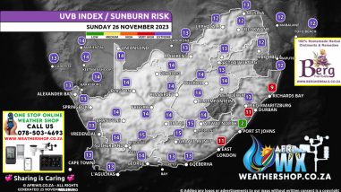 Southern Africa Weather Forecast Maps Sunday 26 November 2023