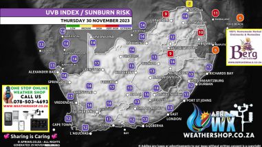 Southern Africa Weather Forecast Maps Thursday 30 November 2023