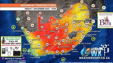 Southern Africa Weather Forecast Maps Friday 1 December 2023