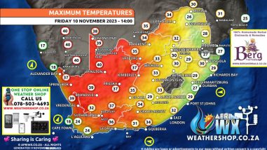 Southern Africa Weather Forecast Maps Friday 10 November 2023