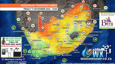 Southern Africa Weather Forecast Maps Friday 17 November 2023