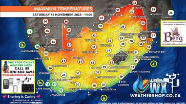 Southern Africa Weather Forecast Maps Saturday 18 November 2023