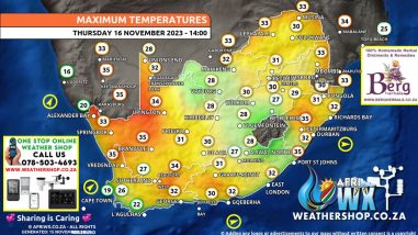 Southern Africa Weather Forecast Maps Thursday 16 November 2023