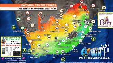 Southern Africa Weather Forecast Maps Wednesday 29 November 2023