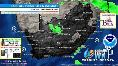 Southern Africa Weather Forecast Maps Sunday 17 December 2023