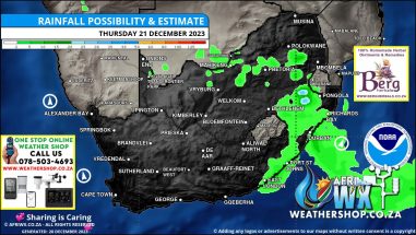 Southern Africa Weather Forecast Maps Thursday 21 December 2023
