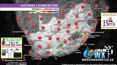Southern Africa Weather Forecast Maps Monday 1 January 2024