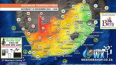 Southern Africa Weather Forecast Maps Saturday 16 December 2023