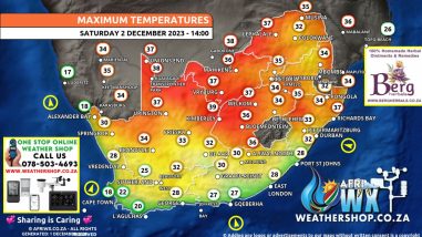 Southern Africa Weather Forecast Maps Saturday 2 December 2023