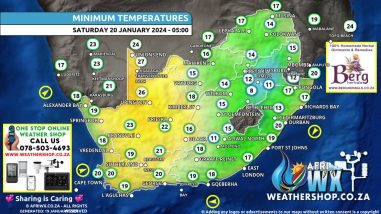 Southern Africa Weather Forecast Maps Saturday 20 January 2024