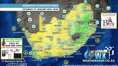 Southern Africa Weather Forecast Maps Saturday 27 January 2024