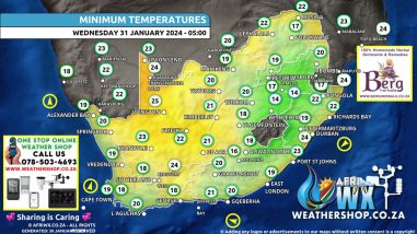 Southern Africa Weather Forecast Maps Wednesday 31 January 2024