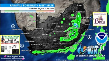 Southern Africa Weather Forecast Maps Monday 22 January 2024