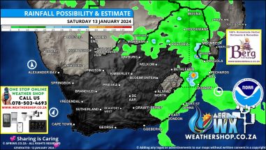 Southern Africa Weather Forecast Maps Saturday 13 January 2024
