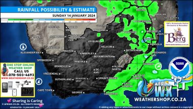 Southern Africa Weather Forecast Maps Sunday 14 January 2024