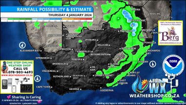 Southern Africa Weather Forecast Maps Thursday 4 January 2024
