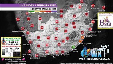 Southern Africa Weather Forecast Maps Monday 15 January 2024