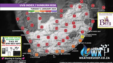 Southern Africa Weather Forecast Maps Tuesday 2 January 2024