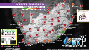 Southern Africa Weather Forecast Maps Tuesday 23 January 2024