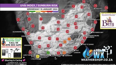 Southern Africa Weather Forecast Maps Wednesday 10 January 2024