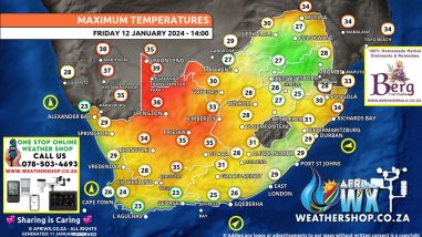 Southern Africa Weather Forecast Maps Friday 12 January 2024