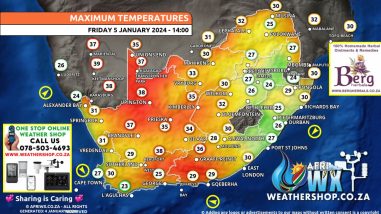 Southern Africa Weather Forecast Maps Friday 5 January 2024