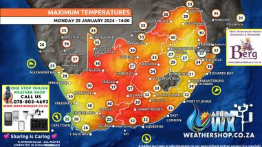 Southern Africa Weather Forecast Maps Monday 29 January 2024