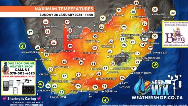 Southern Africa Weather Forecast Maps Sunday 28 January 2024
