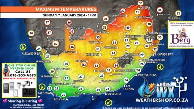 Southern Africa Weather Forecast Maps Sunday 7 January 2024