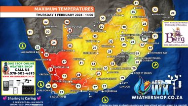 Southern Africa Weather Forecast Maps Thursday 1 February 2024